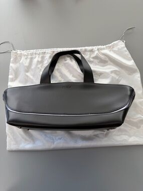 Furla Black Smooth Leather Tote with Top Handles